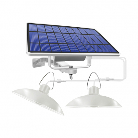 Led - Lampa solara led TFO, dubla, 520 lm, 6W, 4500K, 5500mAh, alb
