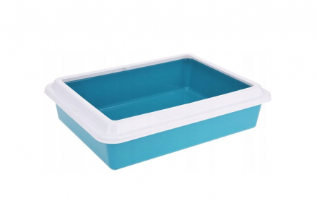 Animale companie - Litiera pentru pisici Excellent Houseware, polipropilena, 43x33x11 cm, albastru