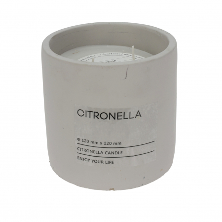 Odorizante camera - Lumanare parfumata Excellent Houseware, ceara/ciment, 12x12 cm, citronela