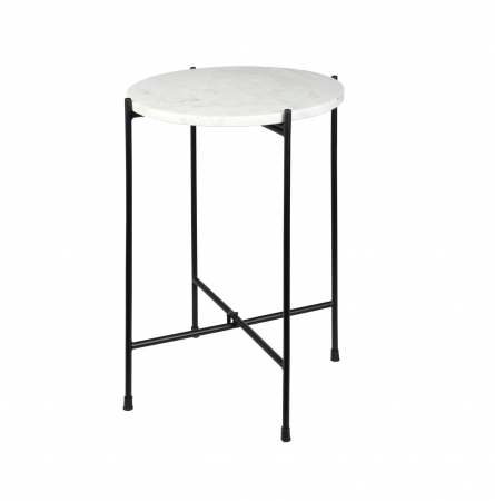 Home&Styling Collection table, marble/metal, 35x46 cm, white/black [0]