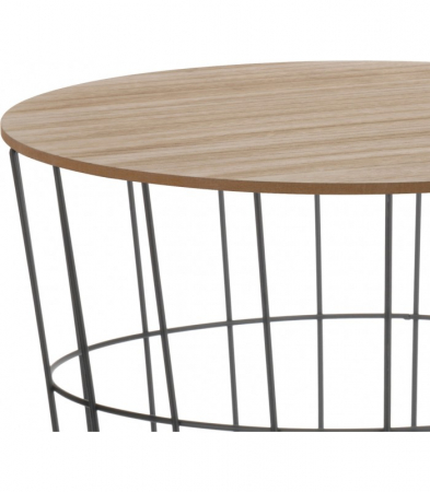 Masa Home&Styling Collection, metal/lemn, 39x41 cm, negru/maro [1]