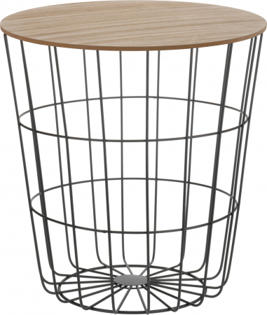 Masa Home&Styling Collection, metal/lemn, 39x41 cm, negru/maro [0]