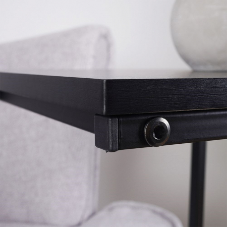 Masa laterala Home&Styling Collection, metal/lemn, 58x26x40 cm, negru [6]