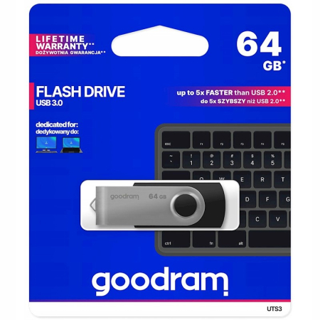 Phone & PC accessories - Goodram USB Flash Drive, USB 3.0, Twister, Black, 64 GB