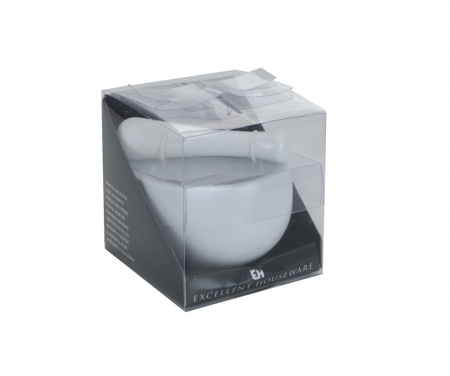 Mojar cu pistil Excellent Houseware, portelan, 11x10 cm, alb [1]