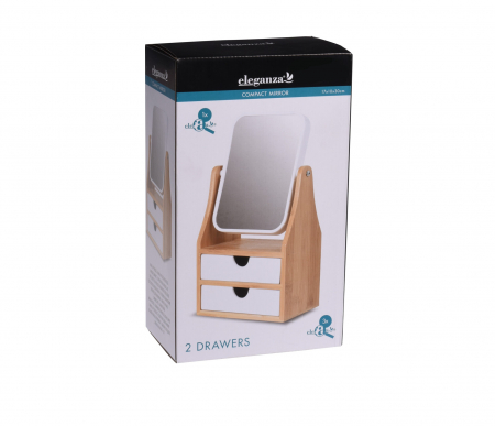 Noptiera makeup Eleganza, bambus/MDF, 17x10x30 cm, maro/alb [1]