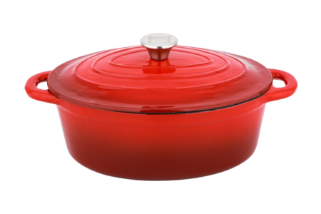 Cookware - Carl Schmidt Sohn-Xanten+ pot, enameled cast iron, 37x22x11.5 cm, 6 l, red