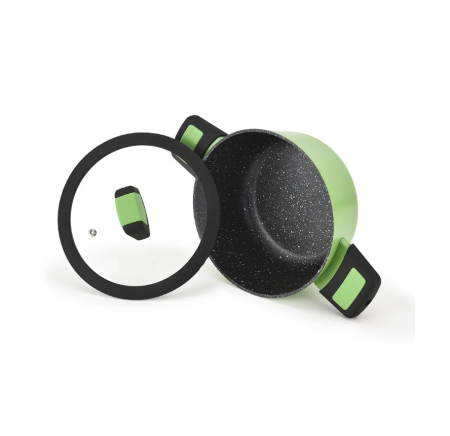Fissman-BOOM pot with lid, aluminum, 20x10 cm, 2.6 l, green [1]