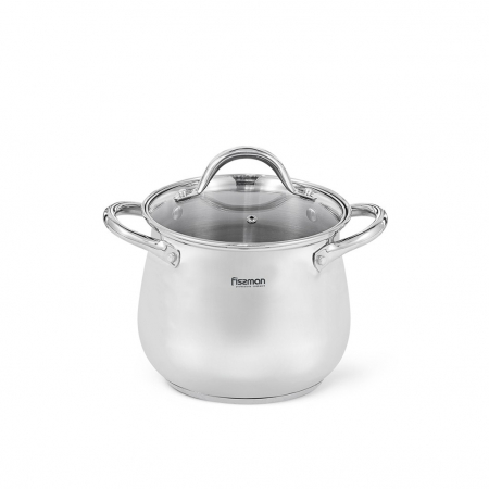 Cookware - Fissman-FAVIO pot with lid, stainless steel, 29x20x23 cm, 4 l, silver