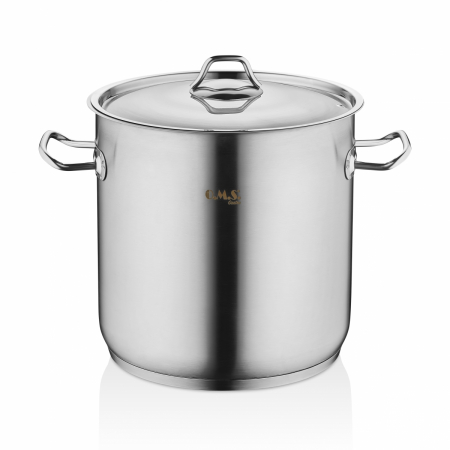 Oale - Oala cu capac OMS-Deep Pot, otel inoxidabil 18/10, 18x18 cm, 4.5 l, argintiu