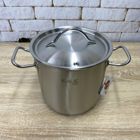 Oala cu capac OMS-Deep Pot, otel inoxidabil 18/10, 18x18 cm, 4.5 l, argintiu [1]