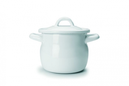 Pots - Ibili-Blanca pot, enameled steel, 12x10 cm, white