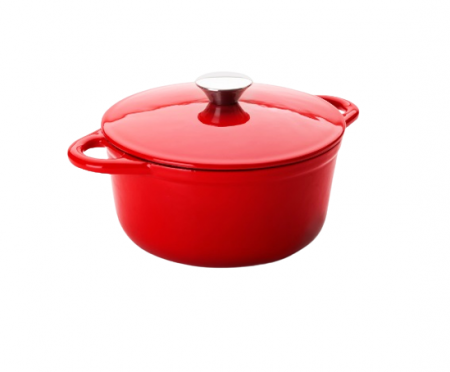 Pots - Ibili-Cocotte pot, enameled cast iron, 24x11.5 cm, red