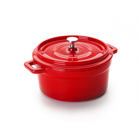 Pots - Ibili-Cocotte mini pot, enameled cast iron, 13x8 cm, 500 ml, red