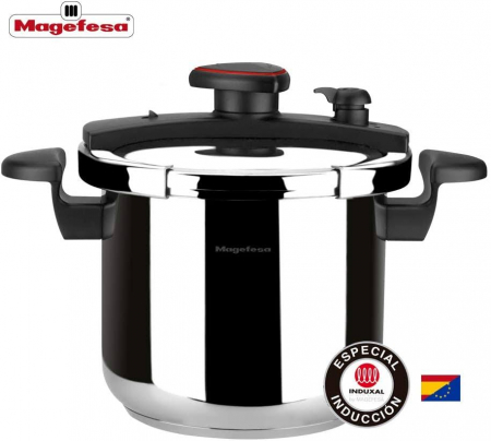 Oala sub presiune Magefesa-Astra, otel inoxidabil 18/10, 22x17 cm, 6 litri, argintiu/negru [3]