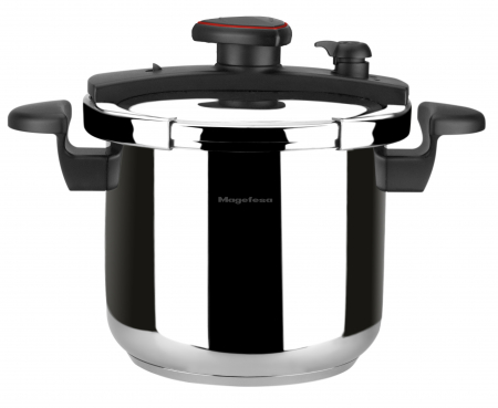 Oala sub presiune Magefesa-Astra, otel inoxidabil 18/10, 22x17 cm, 6 litri, argintiu/negru [1]