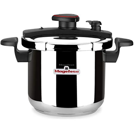 Oala sub presiune Magefesa-Astra, otel inoxidabil 18/10, 22x17 cm, 6 litri, argintiu/negru [2]