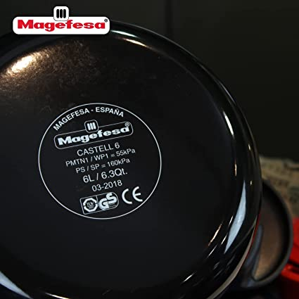 Oala sub presiune Magefesa-Castell, otel inoxidabil, 22x17 cm, 6 litri, negru [2]