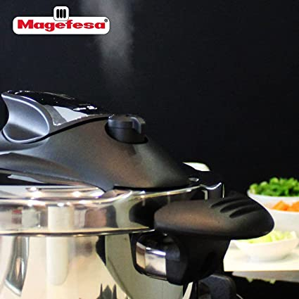 Magefesa-Nova pressure cooker, stainless steel, 22x17 cm, 6 liters, silver/black [9]
