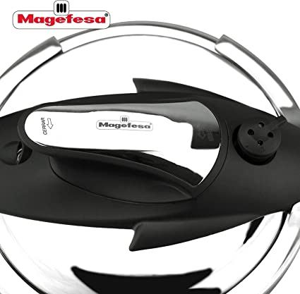 Magefesa-Nova pressure cooker, stainless steel, 22x17 cm, 6 liters, silver/black [7]