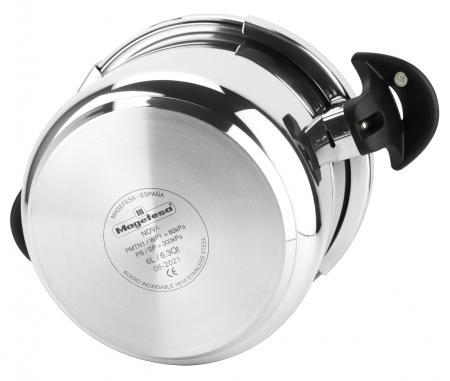 Magefesa-Nova pressure cooker, stainless steel, 22x17 cm, 6 liters, silver/black [1]