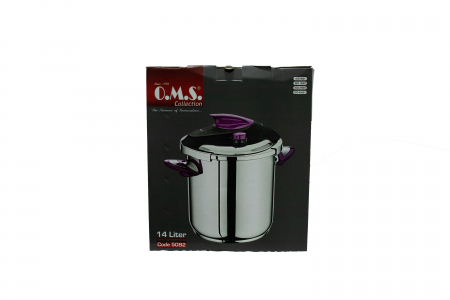 Oms Collection pressure cooker, 18/10 stainless steel, 14 liters, silver/black [1]