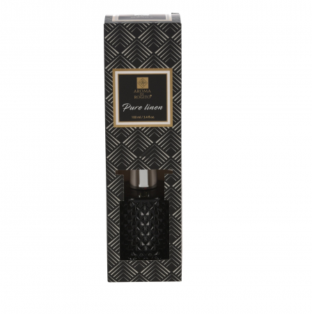 Odorizante camera - Odorizant camera Aroma Di Rogito, sticla/ratan, 100 ml, pure linen, negru