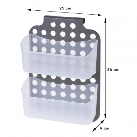 Organizator baie Bathroom Solutions, polipropilena, 35x25x10 cm, gri [2]