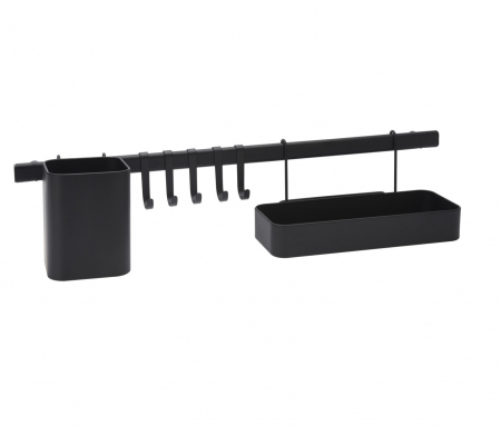 Rafturi - Organizator bucatarie Excellent Houseware, metal, 60x10x13 cm, negru