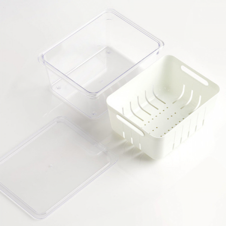 Zeller refrigerator organizer, plastic, 22.5x17.5x10 cm, white [1]