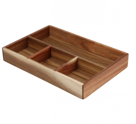 Suporturi pentru tacamuri - Organizator sertar Koopman, lemn, 30x20x4.5 cm, maro