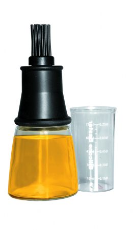 Pensula bucatarie cu recipient Ibili-Ecoprof, silicon, 16.5 cm, 150 ml, negru [0]