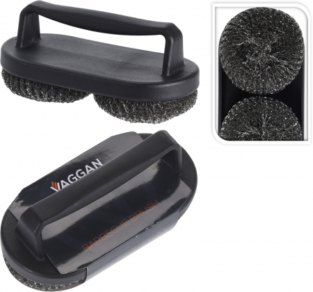 Perie gratar Vaggan, otel inoxidabil/polipropilena, 20x10x8 cm, negru/argintiu [2]