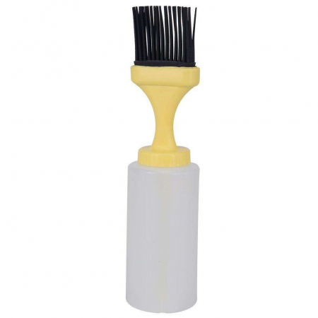 Pensule bucatarie - Perie marinare cu dozator BBQ, polipropilena/silicon, 5.7x23.5 cm, galben/negru