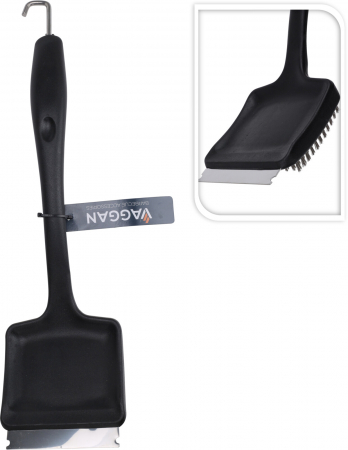 Perie pentru gratar Vaggan, otel inoxidabil/polipropilena, 49 cm, negru [1]