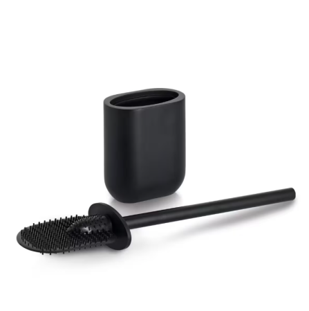 Perie toaleta Zeller, plastic/otel inoxidabil, 11x6.5x39 cm, negru [1]