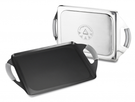 Placa Grill Magefesa-Prisma, otel inoxidabil, 27x21 cm, argintiu/negru [2]
