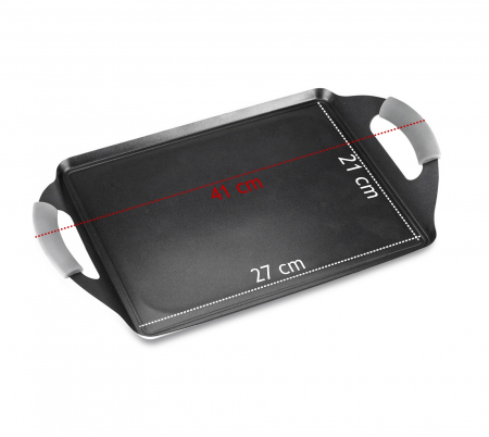 Placa Grill Magefesa-Prisma, otel inoxidabil, 27x21 cm, argintiu/negru [5]
