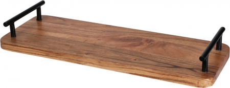 Articole pentru servire - Platou servire Excellent Houseware, acacia/metal, 40x15x5 cm, maro
