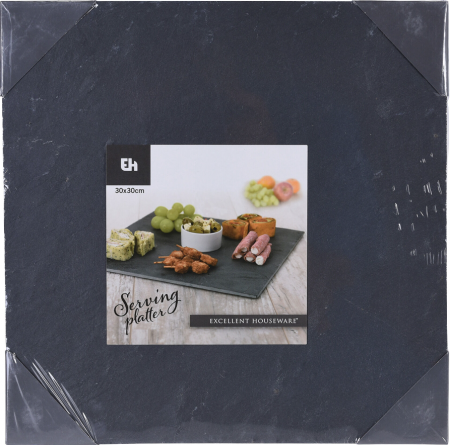 Platou servire Excellent Houseware, ardezie, 30x30 cm, negru [1]
