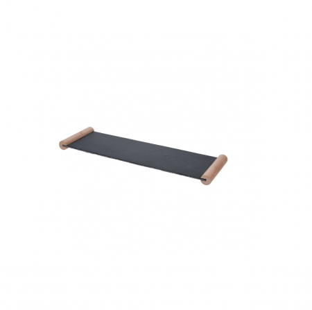 Platouri servire - Platou servire Excellent Houseware, ardezie/bambus, 50x15 cm, negru/maro