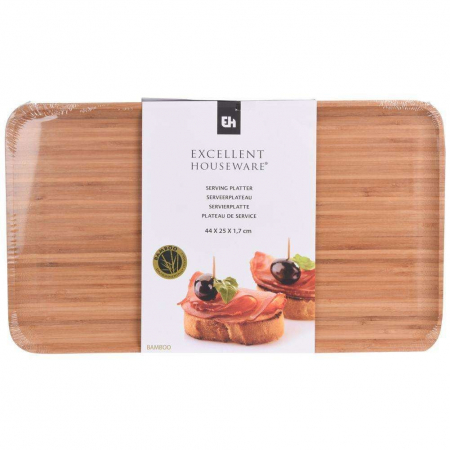 Platou servire Excellent Houseware, bambus, 43x25x1.5 cm, maro [4]