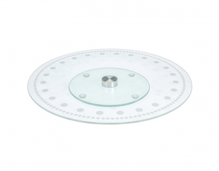 Platouri servire - Platou servire Excellent Houseware, sticla, 30x2.4 cm, transparent/agintiu
