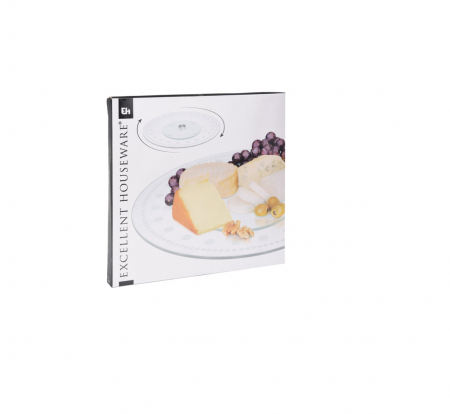 Excellent Houseware serving platter, glass, 30x2.4 cm, transparent/silver [1]
