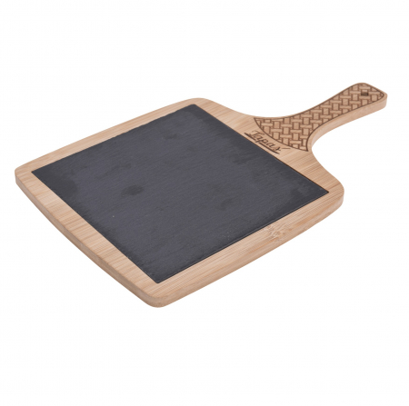 Platou servire tapas Excellent Houseware, bambus/ardezie, 35x20x1 cm, maro/negru [0]