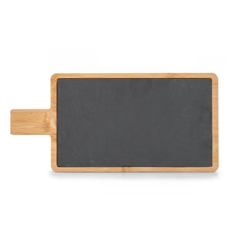 Articole pentru servire - Platou servire Zeller, ardezie/bambus, 40x19 cm, negru/maro