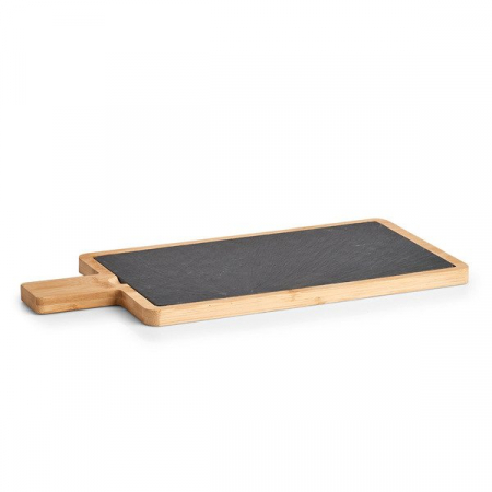 Zeller serving platter, slate/bamboo, 40x19 cm, black/brown [3]