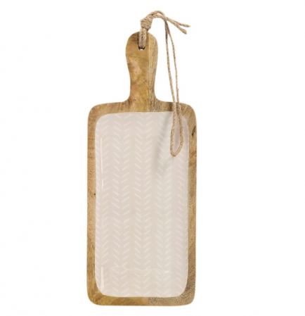 Platou servire Zeller, lemn de mango, 38x15x2.5 cm, maro/bej [3]