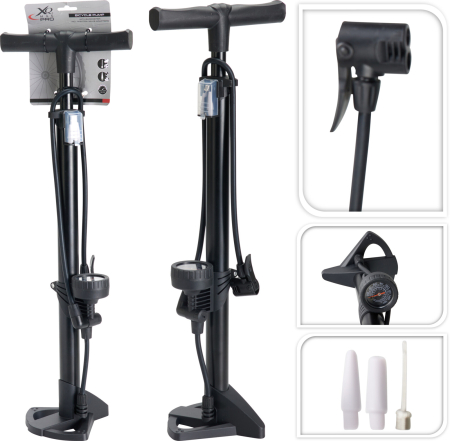 Pompa manuala pentru bicicleta Excellent Houseware, otel/plastic, 3.5x70 cm, negru [5]