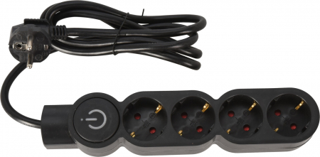Iluminat, Electrice & Accesorii - Prelungitor 4 prize FX TOOLS 1.4 M cu intrerupator , cablu 3x1.5mmp, negru